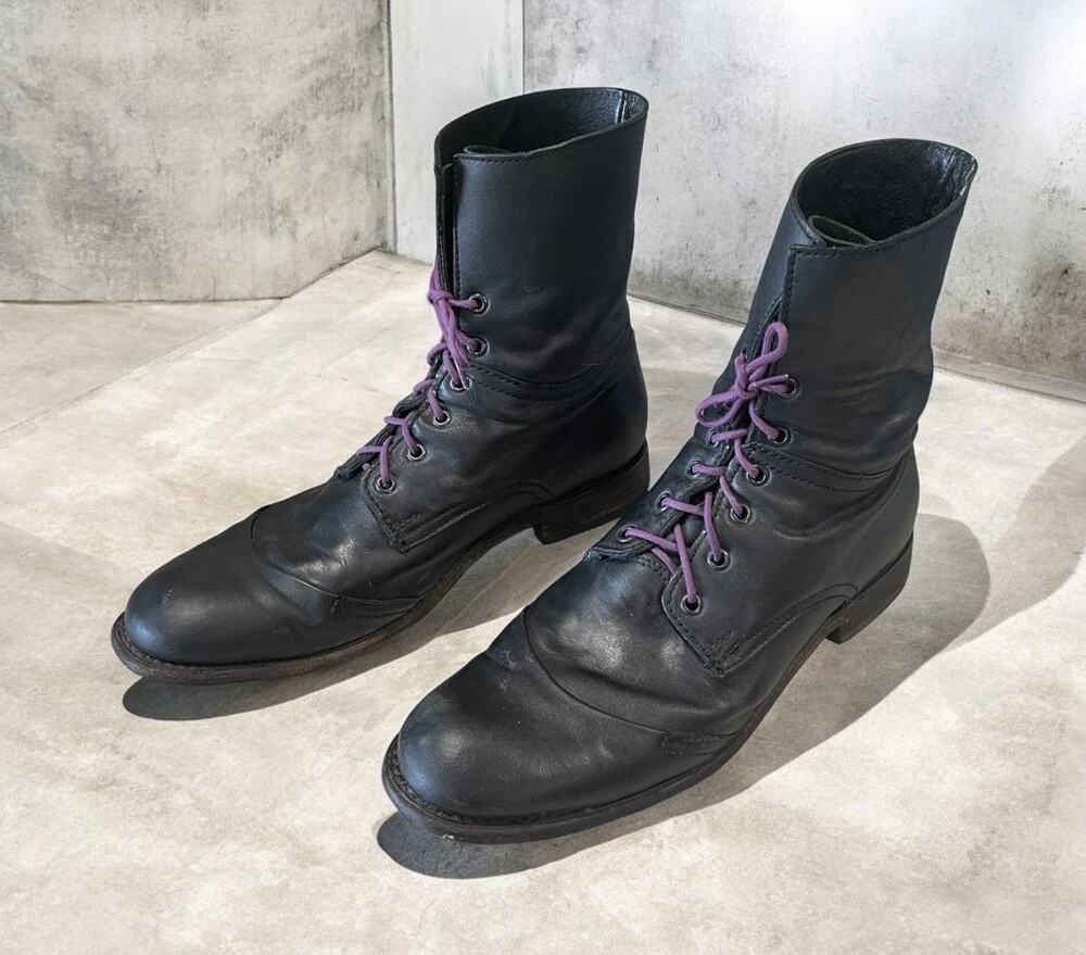 JD Fisk Black Leather Ankle Boots Men’s Size 10 Hipster Fashion Wear